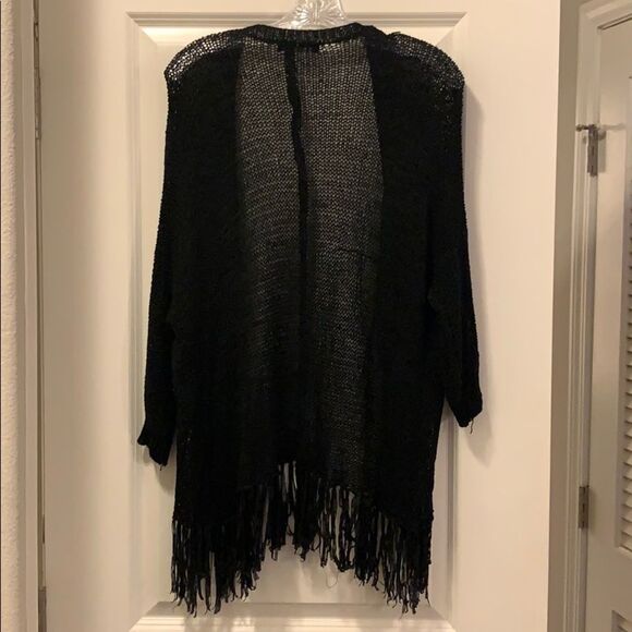 Bajee Collection Black Fringe Cardigan - S/M - Picture 5 of 5